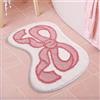 PEIHUODAN Tappeto Scendi Doccia Rosa Antiscivolo Modello Di Fiocco Carino Tappetino Ingresso Lavabile in Lavatrice Per Bagno E Uscita Doccia (Rosa 3,60x90cm)