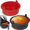 Webake Mini stampo rotondo in silicone per friggitrice ad aria calda, 2 pezzi 18 cm Air Fryer piccolo stampo in silicone per dolci Airfryer