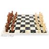 Yenigun Gioco Di Scacchi In Marmo Bianco E Nero Con Pedine In Legno Massiccio