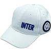 Inter Cappellino da Baseball con Visiera Logo, Collezione Stadio, Football cap Unisex-Adulto, Bianco, Taglia Unica