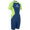 AQUASTIC Wavey JRG - Muta in neoprene da 2 mm per bambini, a maniche corte, cerniera posteriore e isolamento termico, per nuoto, SUP e snorkeling, per ragazzi e ragazze (131-140), colore blu marino
