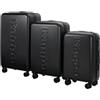Kappa Set Valigie da Viaggio 3 Pezzi (20+24+28), Trolley Rigidi in ABS Espandibili, 4 Ruote Doppie Silenziose, Lucchetto TSA a Combinazione, Valigia Piccola Media Grande 332E3HW, Nero