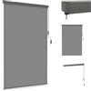 YRHome Tenda da sole estensibile, tenda verticale per balcone, protezione dai raggi UV, opaca, resistente alle intemperie, per finestre, porte, balconi, 160 x 250 cm, grigio