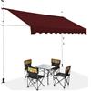 HOMASIS Tende da Sole per Esterno Estensibili, Protezione Solare Regolabile in Altezza, Tenda da Balcone senza Foratura, Tendalino Parasole con Manovella (Rosso, 3,5 M)