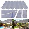 MOZTBH Vela ombreggiante impermeabile, retrattile a forma di U, con protezione UV, in poliestere, con corda per giardino, patio, prato e corridoio-Light Grey||180x250cm(71x98in)