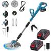 Purova Tagliabordi con batteria da 21 V, 3 in 1, con 2 batterie da 3,0 Ah, motore senza spazzole da 1000 W, 5000 giri/min, display LCD, pieghevole, per erbacce, erbacce e cespugli