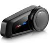 MAXTO Interfono per casco moto MAXTO M2 1000 metri 6-Riders kit sistemi di comunicazione per casco moto, con radio FM, impermeabile siri vocale, collegamento a qualsiasi Bluetooth