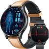 NONGAMX Orologio Smartwatch Uomo Cardiofrequenzimetro ECG: Orologi Intelligente 1.43" AMOLED con HRV Pressione Sanguigna Sonno SpO2 Acido Urico Monitoraggio Sport Smart Watch Compatibile iOS e Android （Pelle）
