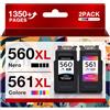 YesInk 560XL 561XL Cartucce d'inchiostro Sostituzione per Canon PG-560XL CL-561XL | 560 561 XL Alta Capacità Multipack Compatibile per Pixma TS7450 TS5350 TS7451 TS5352 TS5351 TS5353 TS7400(1 Nero, 1 Colore)