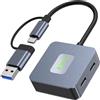 Bosiyrggrl Hub USB 3.2 Hub USB C Hub USB-C/USB-A A 10 Gbps Hub USB 3.2 Mini A 4 Porte 2xUSB3.2+2xUSB-C3.2 Docking Station Adattatore USB