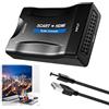 VivaStride Adattatore scart hdmi convertitore video audio 1080p 720p per collegare vecchi dispositivi a smart tv monitor proiettore compatibile con lettore vhs videoregistratore dvd xbox ps3 sky blu-ray