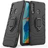 MaiJin LuluMain Compatibile con Huawei P30 Lite Core Cover, Custodia Armor Anello Cavalletto (Funziona con Il Supporto Magnetico per Auto) Case Paraurti per Huawei P30 Lite, Nova 4E (Nero)