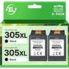 Prodoki 305 XL Nero Cartuccia di Ricambio per HP 305 XL Nero per Cartuccia Inchiostro 305XL Nero per HP DeskJet 2820 2820e 4220e 4222e 2320 Envy 6030 6020e 6022e 6010e 6020 (2-Pack)