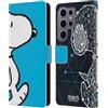 Head Case Designs Licenza Ufficiale Peanuts Snoopy Geometrico metà E Risate Custodia Portafoglio in Pelle Compatibile con Samsung Galaxy S25 Ultra