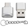 Hilacini Lettore di schede SD USB C, adattatore Micro SD TF USB C 3 in 1, OTG compatibile con iPhone 17/16/15, iPad, Samsung Galaxy, Telefono Android, Plug and Play, Trasferimento Dati Veloce