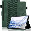 Vkooer Custodia for Samsung Galaxy Tab S8 2022 /S7 2020 (11 Pollici) Cover SM-X700 / X706 /T870 / T875 Custodia Pelle PU Leggero Flip Tasca Case con Supporto Funzione, Verde scuro