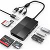 SHOWAIST Adattatore per lettore Memory Stick Pro Duo, 8 in 1 SD/MS/TF/CF/XD Lettore di Schede, Con 3 Porte USB 2.0, Lightning+USB A+TYPE C, supporto per lettore di schede di memoria multiple OTG