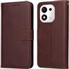 YUXING Cover per Honor 600 Smart, Custodia a Libro in Pelle, Portafoglio | Blocco RFID, Porta Carte e Tasca per Contanti, Chiusura Magnetica Laterale, Funzione Supporto, Flip Case, Antiurto-Marrone
