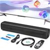 SaKaguro Mini soundbar per TV, Soundbar 50 W, 40,6 cm, ultra sottile, mini Surround Soundbar, sistema di altoparlanti TV con connessione wireless Bluetooth 5.0 ottica AUX USB, 3 modalità equalizzatore, per TV