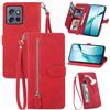 JIUNINE Cover a Libro in Pelle per Motorola Edge 60 Neo / 50 Neo, Rosso