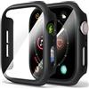 Tobfit Cover per Apple Watch SE3/SE2/SE/Serie 6/Serie 5/Serie 4 40mm Con Vetro Temperato, Custodia Rigida Protezione Totale Sottile HD Clear Pellicola Protettiva Per iWatch 40mm (Nero)