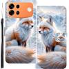 WUACYEAMING Custodia Compatibile con Oppo A7 Pro Max,con Slot Carte PU Pelle Portafoglio Libro Case Antiurto Bumper Motivo Magnetica Flip Protettiva Resistente Volpe
