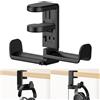 Yiomxhi Supporto Cuffie Gaming, Porta Cuffie da Scrivania Rotazione a 360° con Organizer per Cavi, Universale Auricolari Gancio da Gioco e Ufficio, Nero