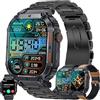SGDDFIT 1,96'' AMOLED Smartwatch Uomo con Chiamate Bluetooth, 2025 Nuovo Orologio Fitness con 24/7 Monitor Temperatura Corporea Sonno e Cardiofrequenzimetro, SpO2, Orologio Sportivo 3ATM iOS Android (Nero)