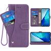 ELISORLI Compatibile con TCL 20S20 5G20L20L+ Plus Custodia a portafoglio e cinturino da polso Cordino in pelle Flip Card Holder Stand Slot Accessori per cellulari magnetici Cover per telefono per