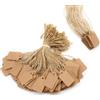 VEGCOO 500 etichette in carta kraft, etichette regalo scrittabili con corda di iuta per vestiti, gioielli, merci, 3,5 x 2,2 cm