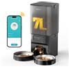 WILKIEE Mangiatoia automatica per gatti, 2 ciotole, 7 l, con app, distributore automatico