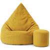 Slevobox Pouf Poltrona Sacco con Poggiapiedi 75x75x100 cm - Poltrona Pouf Sacco Velluto a Coste - Morbido e Confortevole - Bean Bag per Bambini da Interno - Mobili per Soggiorno