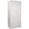 Liberoshopping Armadio 2 ante 2 cassetti in legno 90x200h per camera da letto Patinato Bianco