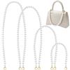 Aysatogc 4 collane per borse con perle e manici per borse, elegante collana di perle, catena di estensione per portafogli corti, 4 misure, catena decorativa per borse, borsa a tracolla