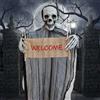 VOPIWOZ 150cm Scheletro Halloween Decorazioni Appendibile Adatto per Decorazioni Dalloween Esterno con Il "Welcome" in Mano Scheletri Spaventosi Facile da Creare un'Atmosfera Spaventosa