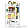 Ovicar Carrello in rete a 4 livelli, 35 BLS/Tier Full Metal Cart con ruota e 4 ganci