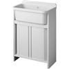 Liberoshopping Mobile lavatoio in Pvc con vasca ad inserimento 55x34 cm a serranda Bianco