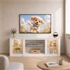 WLIVE Mobile TV LED per TV fino a 43 pollici, 100 x 40 x 56 cm, credenza per TV con spazio di archiviazione aperto, mobile TV con illuminazione a LED 22 colori, bianco