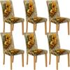 Generic Coprisedia con motivo girasole, per sedie da pranzo, elasticizzati e lavabili, in spandex, fodere decorative rustiche per cucina e sala da pranzo, 6 pezzi