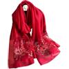LumiSyne Sciarpa Di Seta Di Gelso Foulard Chiffon Donna Delicato Ricamo Di Rosa Tulle Trasparente Leggero Morbido Sciarpa Lunga Scialle Di Protezione Solare Stole Primavera Autunno