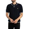 Lyle & Scott Uomo Polo in Maglia con Bordi A Contrasto, Chalk Blue
