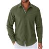 COOFANDY Camicia Uomo Manica Lunga Elegante Business Camicia con Bottoni | No Stiro, Elasticizzata, Regular Fit, Business Casual, Con Bottoni, Formale, Tessuto Morbido, Alta Qualità