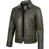 fjackets Giacca da motociclista da uomo, in vera pelle di agnello, trapuntata, stile Cafe Racer, classica giacca da motociclista con cerniera