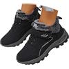 Generisch Scarpe invernali da donna, impermeabili, corte, eleganti, da neve, da trekking, comode scarpe in pelle, barefoot, O nero., 37 EU