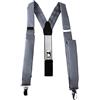 TigerTie - Bretelle sottili unisex a forma di Y, con 3 clip extra forti, tinta unita, bretelle in diversi colori a scelta, argento, Taglia unica