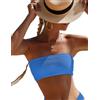 YIMISAN Top da donna a costine senza spalline bikini top imbottito tubo costume da bagno top