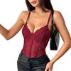 Generico Body Push-Up In Pizzo con Vita Alta, Top A Canotta con Spalline Sottili In Pizzo Sexy per Abbigliamento Quotidiano Abbinato, Cosplay