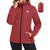 CMTOP Giacca Antipioggia Donna Impermeabile Donna, Leggero Packable Giacca a Vento, Traspirante Sportiva Raincoat con Cappuccio e Tasche per Trekking Campeggio Ciclismo Corsa