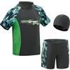 KAKU NANU Costume da Bagno Ragazzo Bambino Costumi Mare Maglietta Anti UV Pantaloncini Cuffia Piscina 3 4 5 Anni