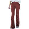 KBOPLEMQ Pantaloni a zampa da donna, invernali, corduroy, caldi, elasticizzati, flared Bootcut da jogging, a vita alta, in velluto dorato, a campana, eleganti, larghi, da donna, per il tempo libero